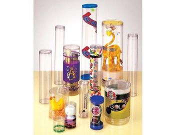 clear plastic cylinder for toy packaging