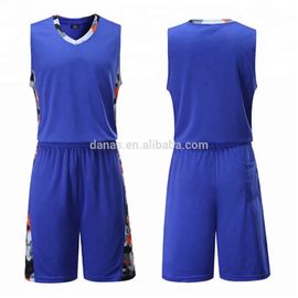 Hot sale fashion quick dry polyester blue basketball jersey with customized pattern