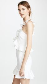Women Clothing Latest White Ruffle Shoulder Dress Summer