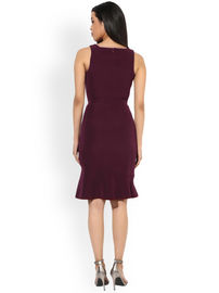 Custom Women Office Bodycon Dress With Ruffle Design