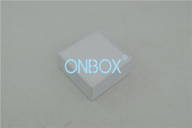Women Pendants Competitive White Paper Jewelry Packaging Boxes With Elegant Stitching PU Top