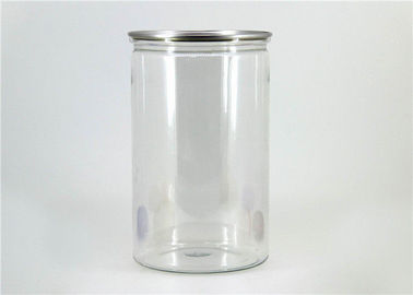 Large capacity food grade Clear Plastic Cylinder PET canister For dry fruit , nut