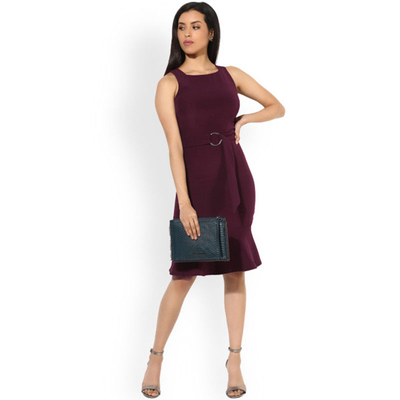Custom Women Office Bodycon Dress With Ruffle Design