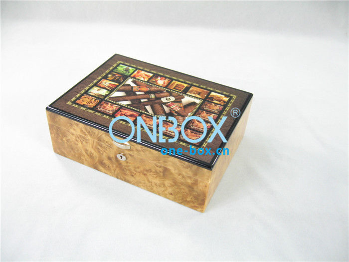 High gloss wooden cigar storage case , wood packing boxes for chocolates or cosmetic