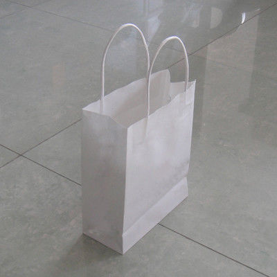 White Kraft Paper Customized Paper Bags With 150 Gram Kraft Paper