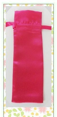 Small Red Plain Satin Drawstring Pouch For Jewelry Packing
